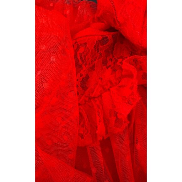 2/$30 NWT Choosy Size 18 Red Lingerie Maxi Gown Lace & Mesh - Picture 13 of 15